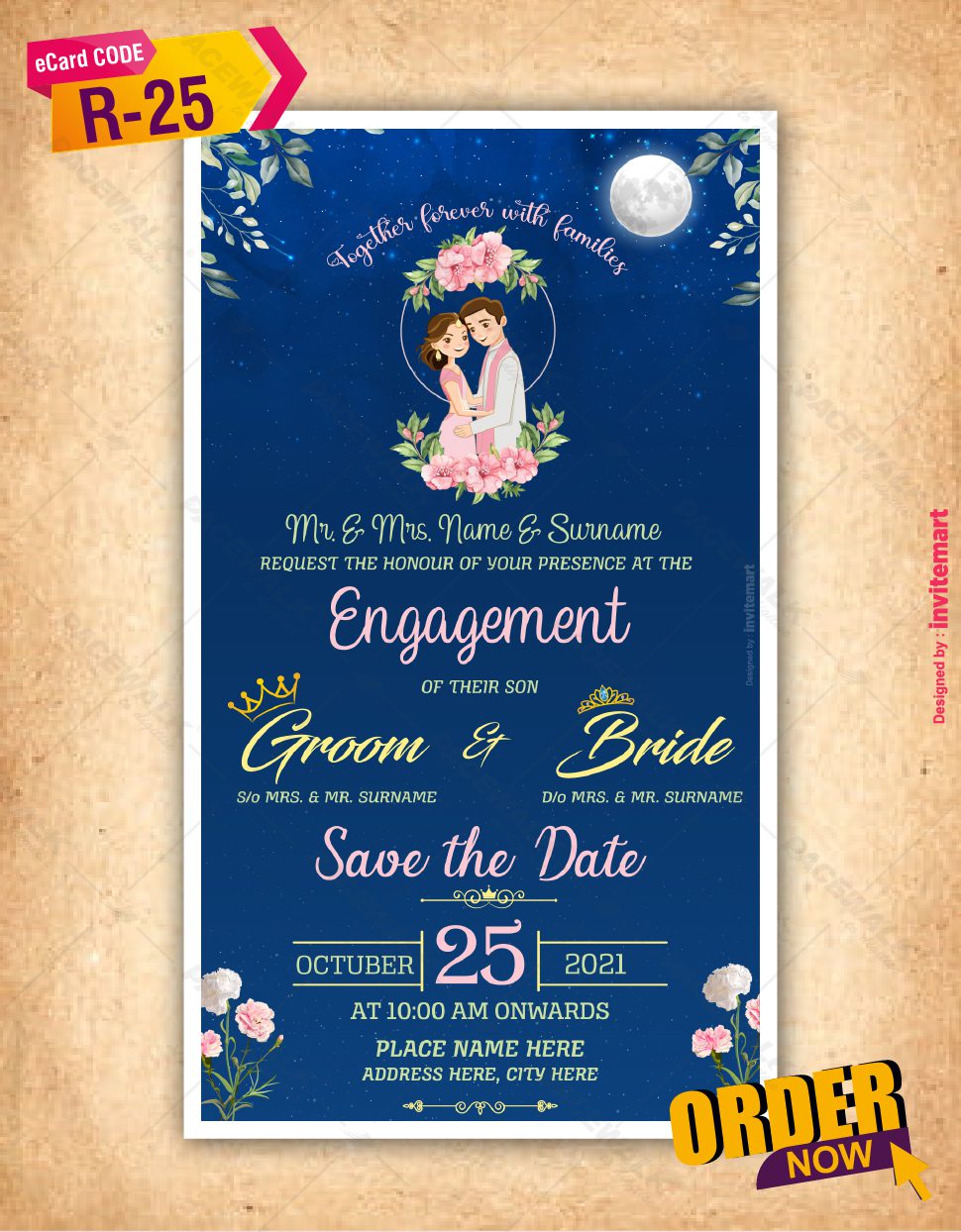Engagement Invitation night theme