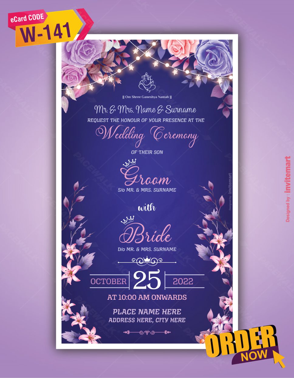 Punjabi Floral Wedding Invitation