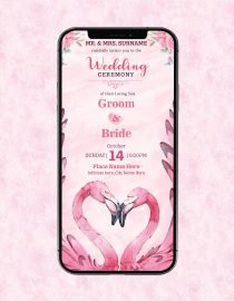 Watercolor Flamingo Wedding Invitation