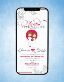 White and Red Theme Christian Wedding Invite