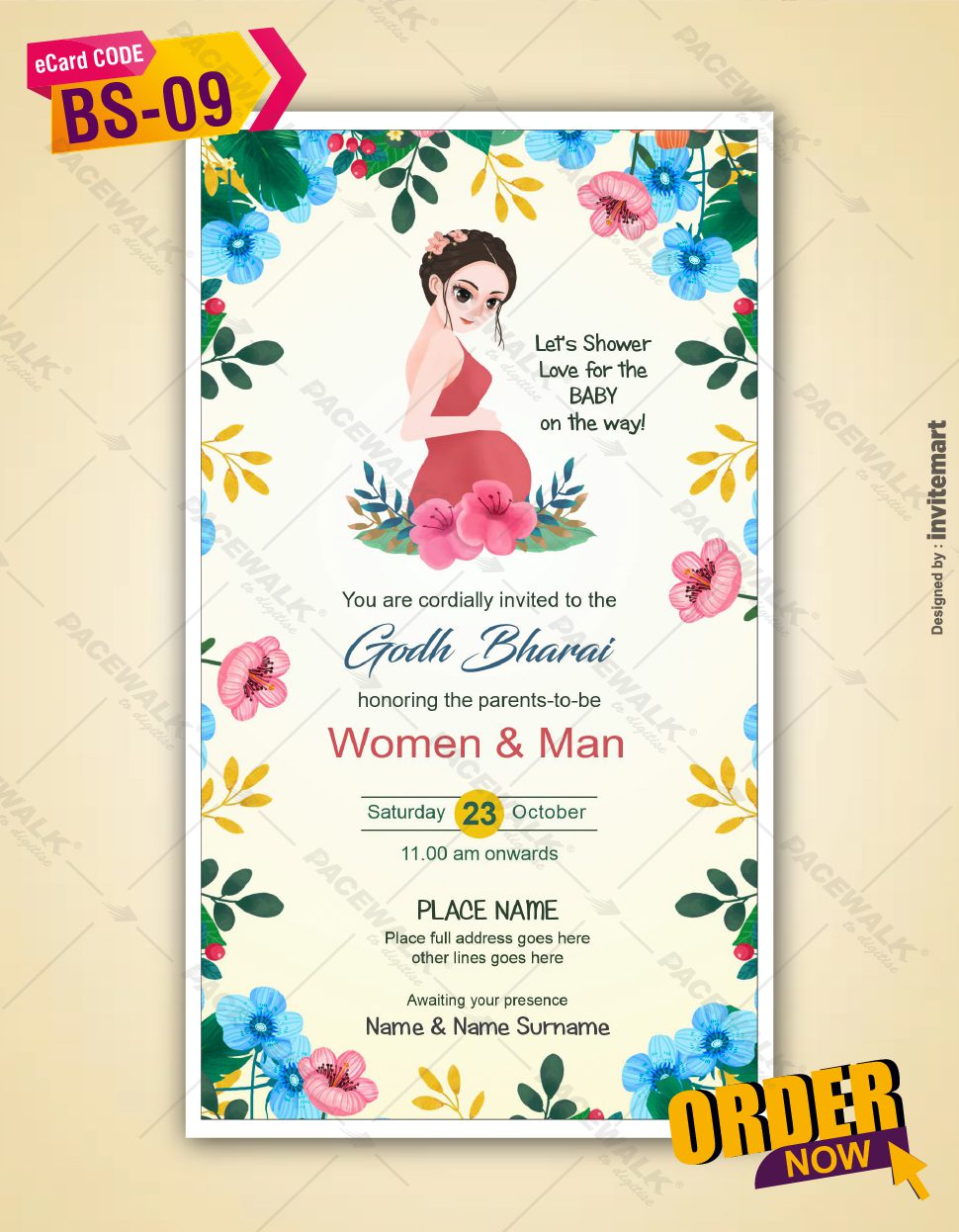 Floral Baby Shower Invitation Ecards