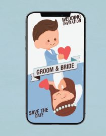 Beautiful Couple Proposing Wedding Invitation