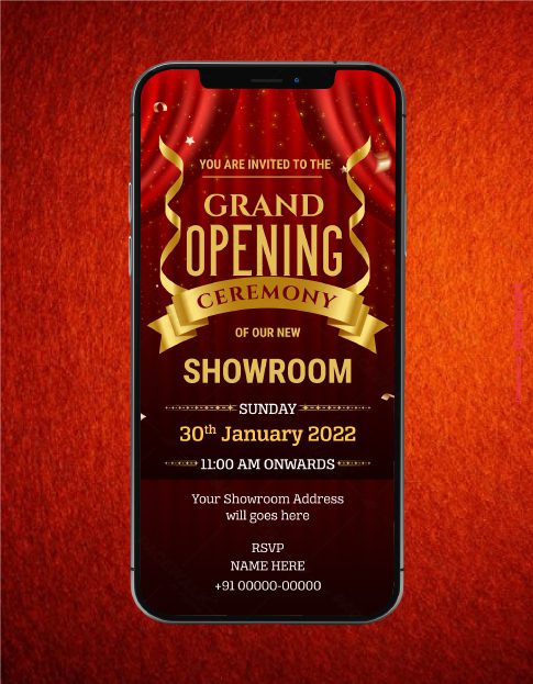 Shop Opening Invitation Card