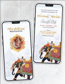 Mughal Elephant Wedding Invitation