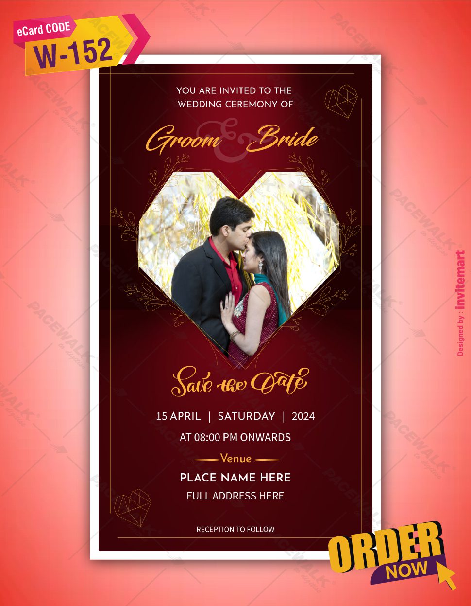 Photo Wedding Invitation Card