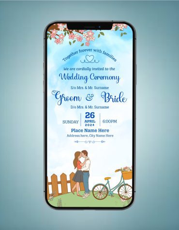 Kissing Couple Wedding Invitation Card