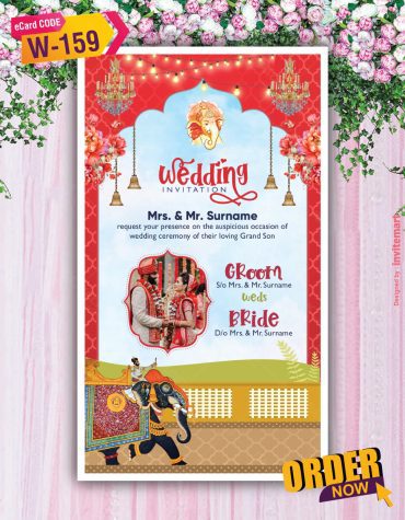 Indian Bridal Mehndi Haldi and Wedding Invitation Card
