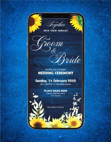 Elegant Spring Yellow Flowers Wedding Invitation