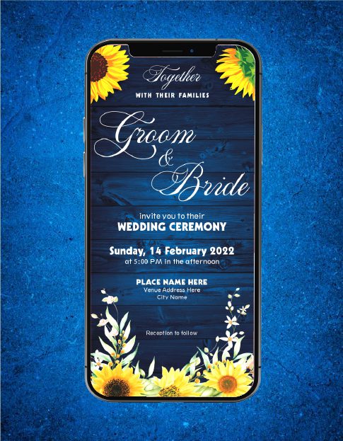 Elegant Spring Yellow Flowers Wedding Invitation