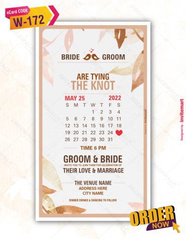 Wedding Calendar Heart Save The Date Card