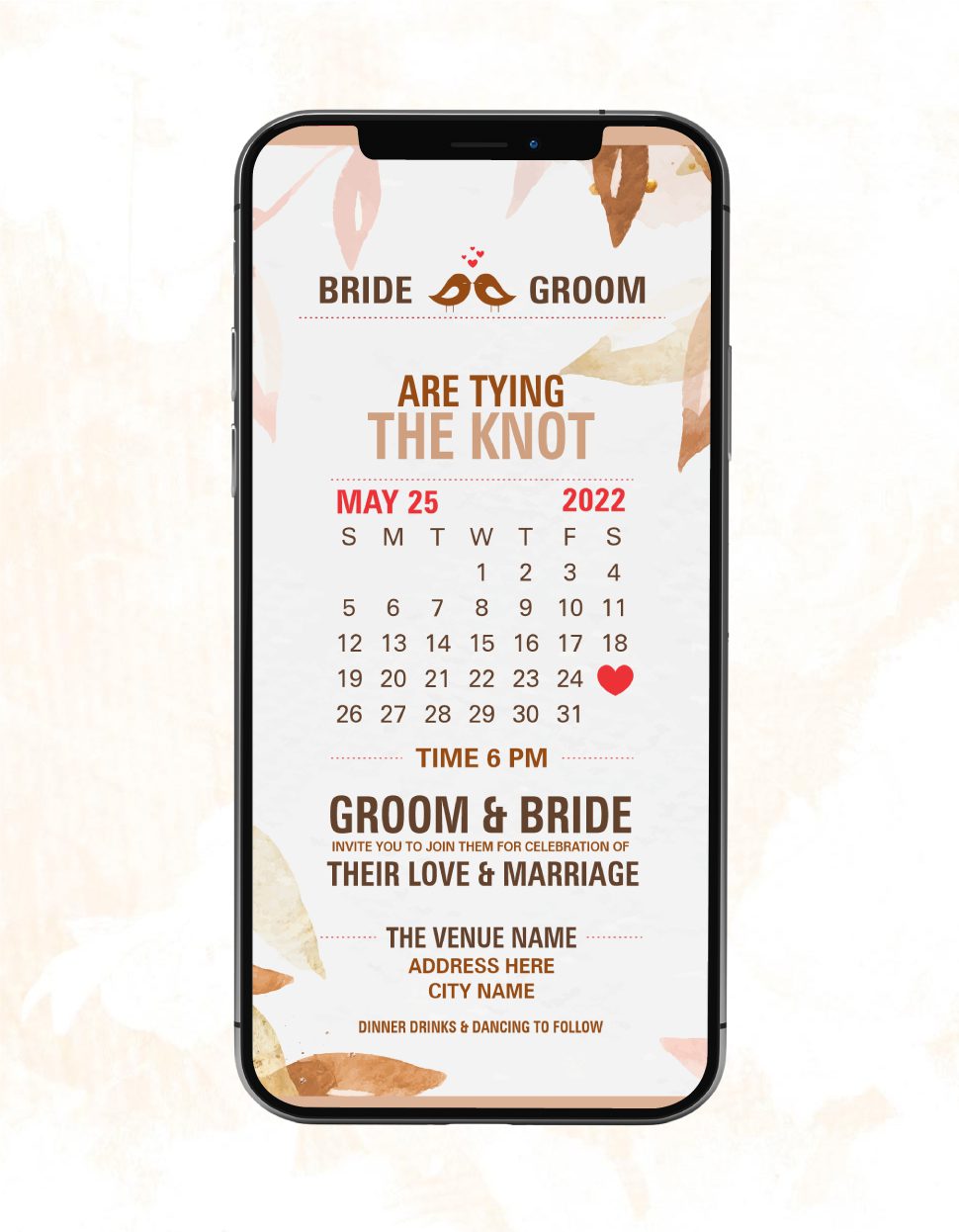 Wedding Calendar Heart Save The Date Card