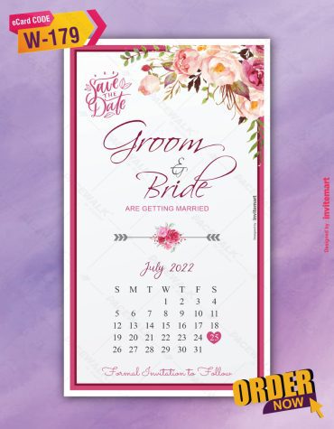 Calendar Save The Date Invite Card