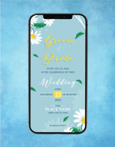 Daisy floral Wedding Invitations