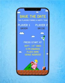 Super Mario Themed Wedding Invitation