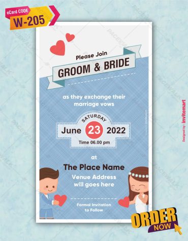 Beautiful couple proposing wedding invitation