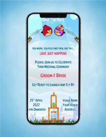 Angry Birds Wedding Card
