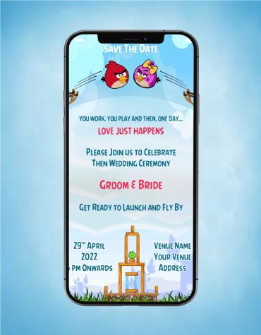 Angry Birds Wedding Card