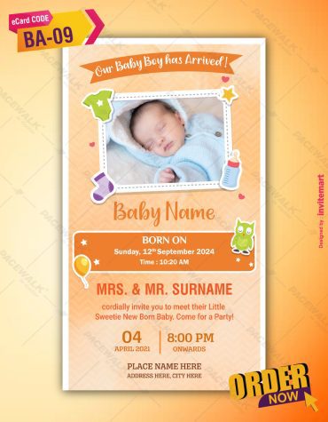 Unique Birth Announcement Invitation