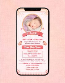 Baby Girl Birth Announcement With Photo