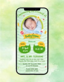Birth Announcement of Baby Boy Invitation