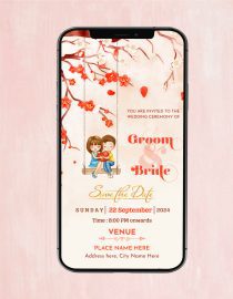 Cute Cartoon Couple Save the Date