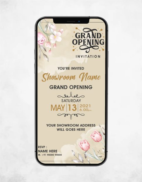 Floral Grand Opening Invitation