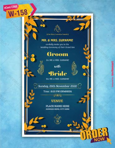 Hindu floral Wedding Invitation