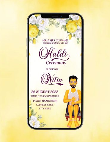 Haldi Ceremony Invitation Card For Groom