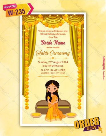 Bride haldi Ceremony Invitation