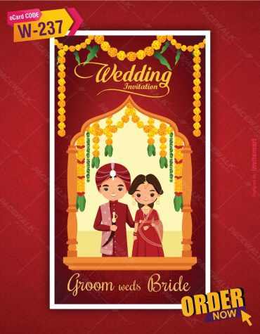 Modern Hindu Wedding Invitation