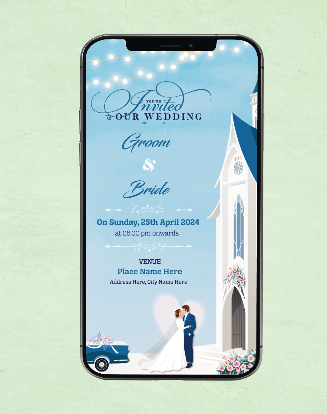 Church Theme Christian Wedding Invitation