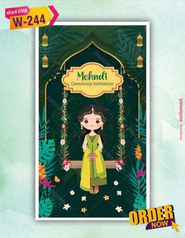 Floral Mehndi Ceremony Invitation