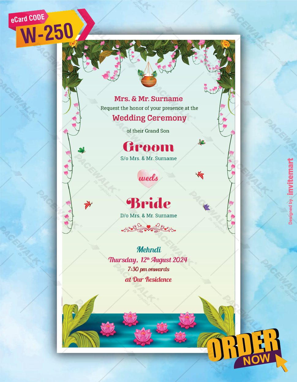 Little Radha Krishna Theme Wedding Card