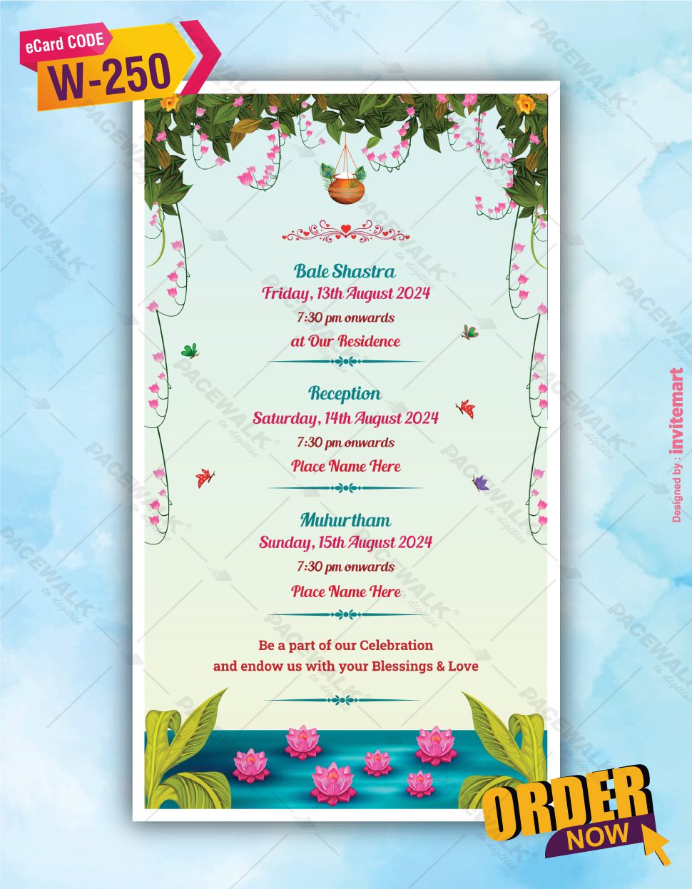 Little Radha Krishna Theme Wedding Card