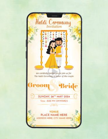 Floral Haldi Ceremony Invitation Video