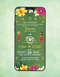 Floral Theme Wedding Invitation Video