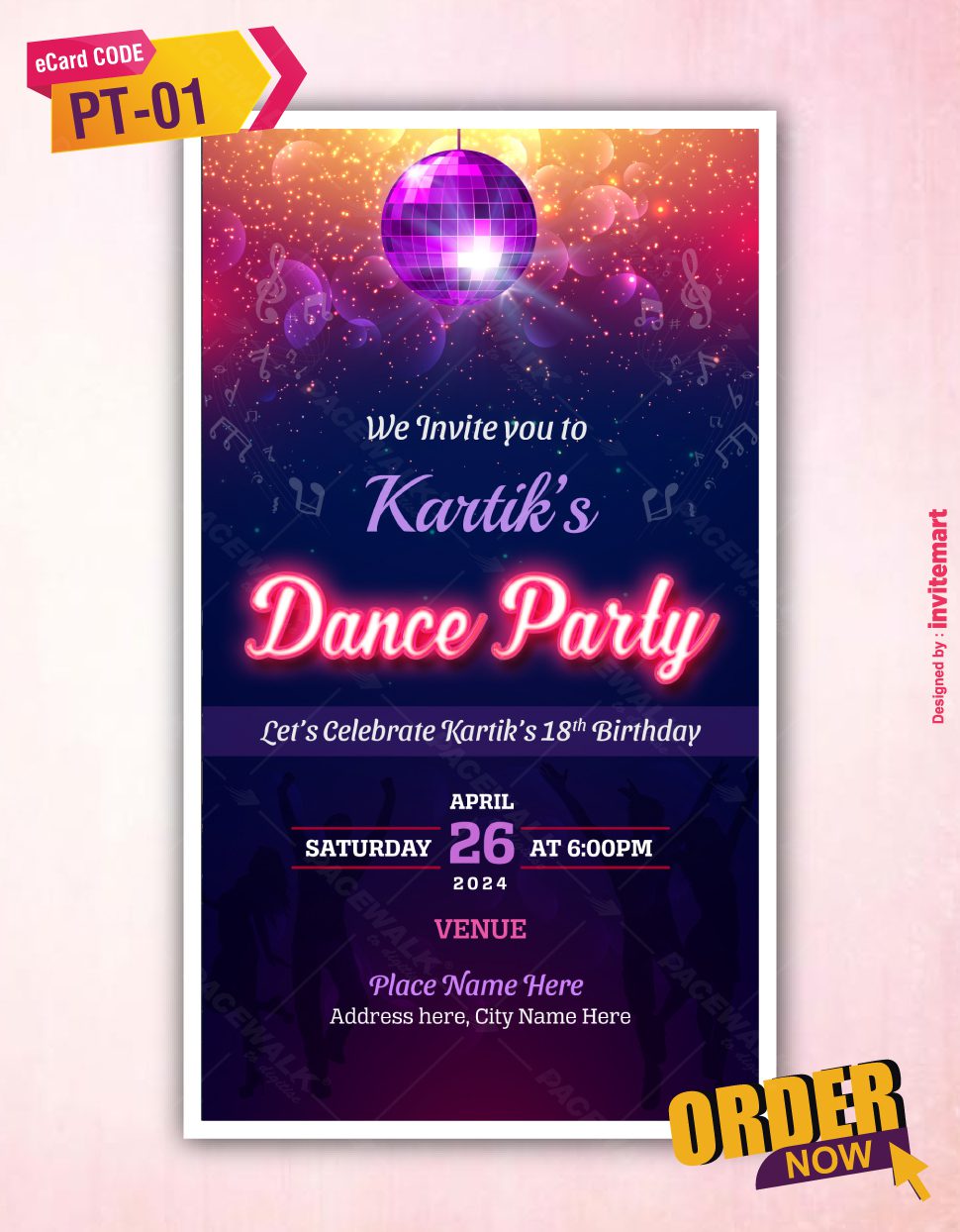Dance Party Invitation Card