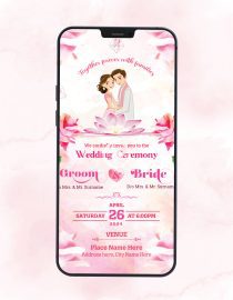 Pink Floral Wedding Invitation Video