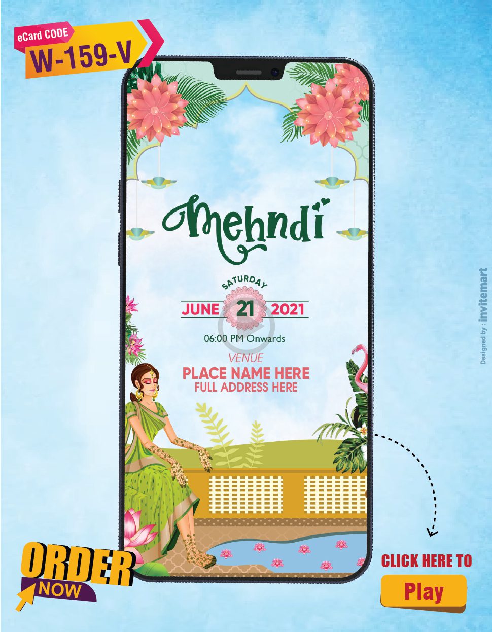 Indian Bridal Mehndi Haldi and Wedding Invitation Video