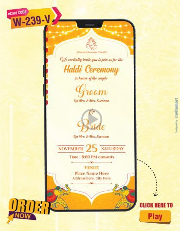 Beautiful Haldi Ceremony Invitation Video