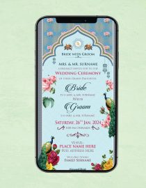 Peacock Theme Wedding Invitation