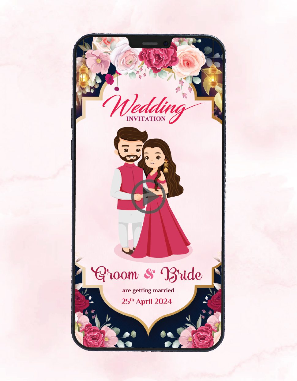 Red Rose Petals Wedding Invitation Video