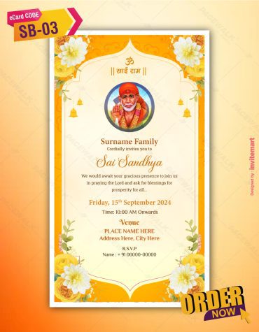 Sai Bhajan Sandhya Invitation Card