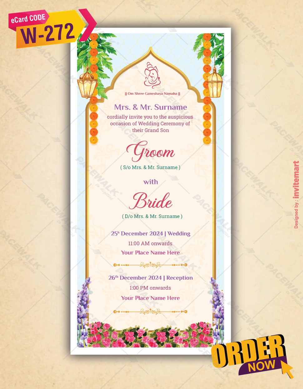 Couple Wedding Invitation Card