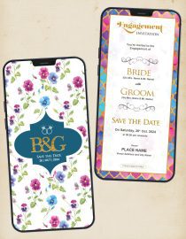 Floral Engagement Invite Card