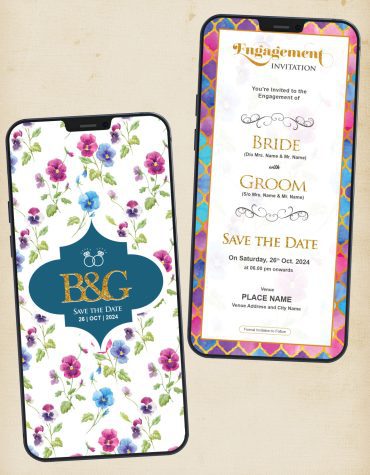 Floral Engagement Invite Card
