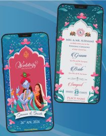 Radha Krishna Wedding Invitation