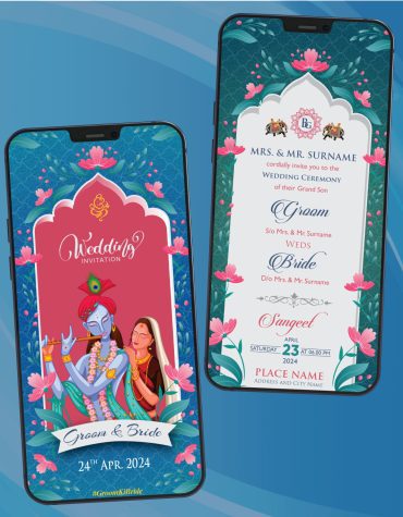 Radha Krishna Wedding Invitation