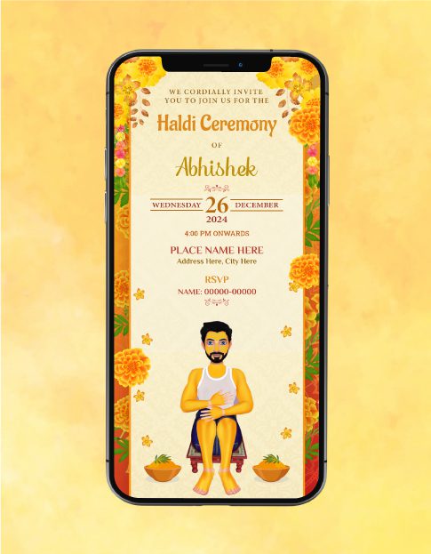 Groom Haldi Ceremony Invite