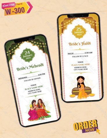 Multiple Events Wedding Invitation PDF Card
